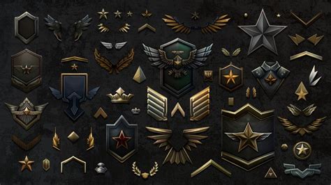 Artstation Army Rank Insignia Game Assets