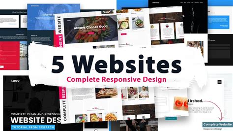 5 Complete Responsive Websites Design Tutorial From Scratch Using HTML