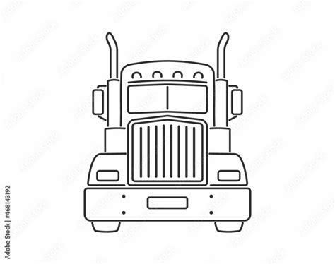 Fototapeta Semi Truck Vector Lorry Freight Transportation Flat