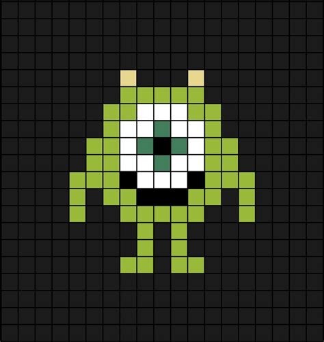 Mike Wazowski small Pixel Art Dibujos bonitos Arte de píxeles