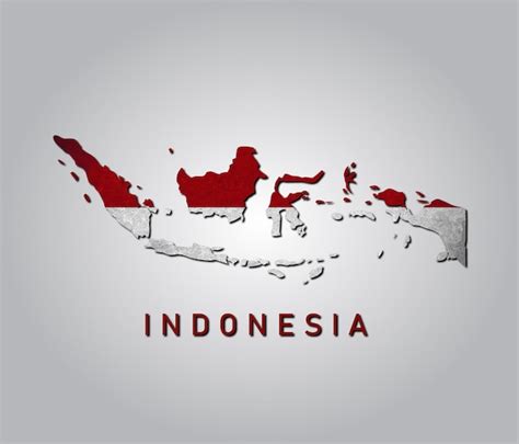 Premium Vector Indonesian Flag Map Illustration