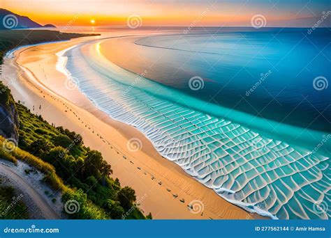 Dream Scene Beautiful Beach View With White Sand And Blue Water