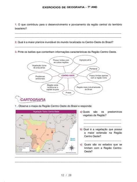 Atividades De Geografia 7° Ano ExercÍcios Provas AvaliaÇÕes X Portal