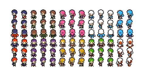 16x16 Rpg Character Sprite Sheet By Javikolog