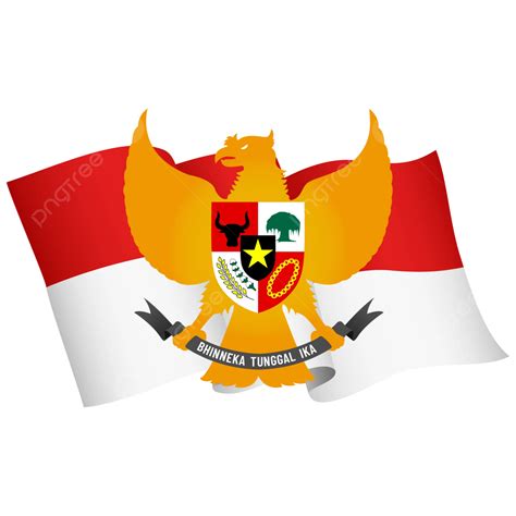 Lambang Negara Indonesia Dengan Bendera Merah Putih Vektor Lambang