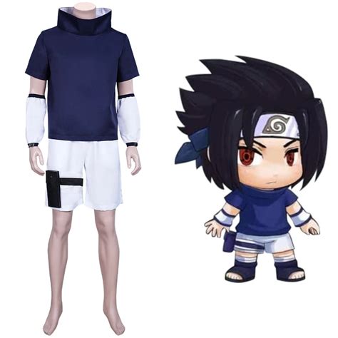 Naruto Sasuke Uchiha Halloween Carnival Suit Cosplay Costume Top Pants