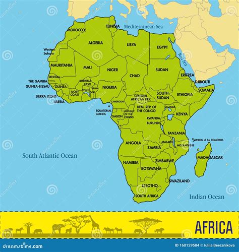 Map Of Africa With Countries And Capitals