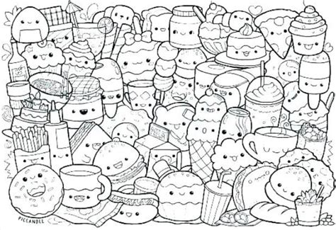 Coloring Pages Of Food Printable Kawaii Sebastianilyoder