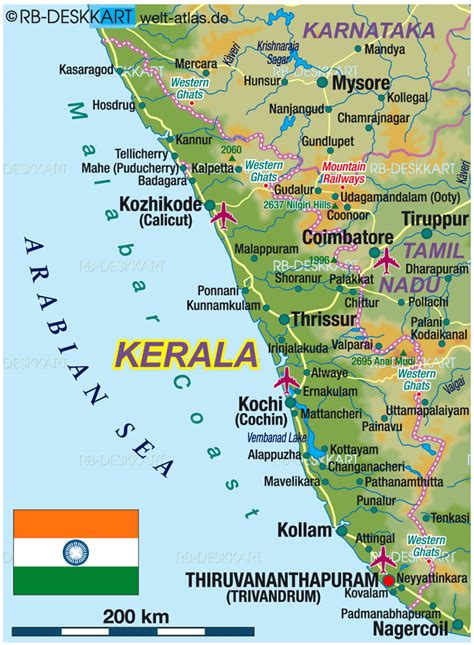 Map Of Kerala Region In India Welt Atlasde