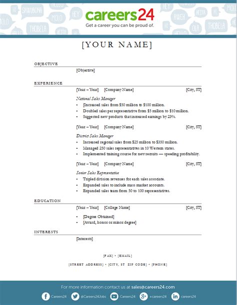 Another 4 Free Downloadable Cv Templates For South African Job Seekers