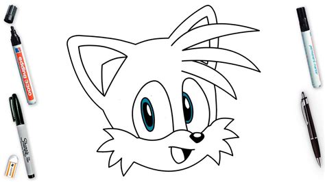 How To Draw Tails Face Easy Step By Step Sonic The Hedgehog Miles