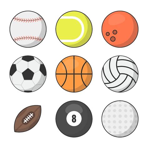 Premium Vector Sports Balls Vector Set