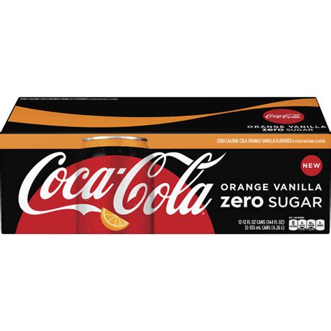 Coca Cola Orange Vanilla Zero Sugar Diet Soda Soft Drink 12 Fl Oz 12