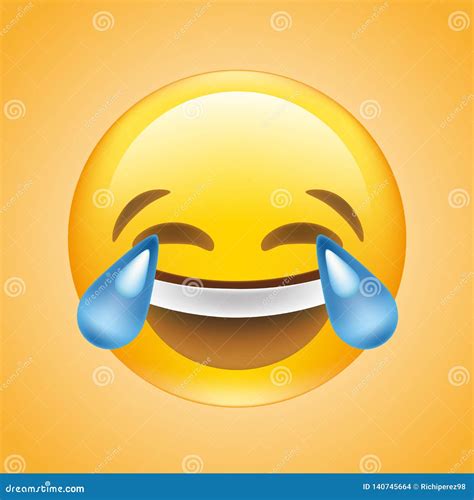 Face With Tears Joy Emoji Vector Stock Illustration Illustration Of