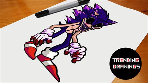 How To Draw Fnf Mod Sonic Exe V2 Sonic Exe Step By