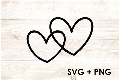 Double Hearts Abstract Outline Svg Png Graphic By Too Sweet Inc