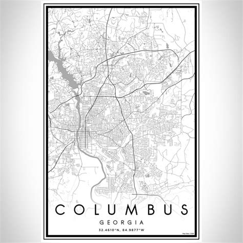 Columbus Georgia Map Print In Classic — Jace Maps