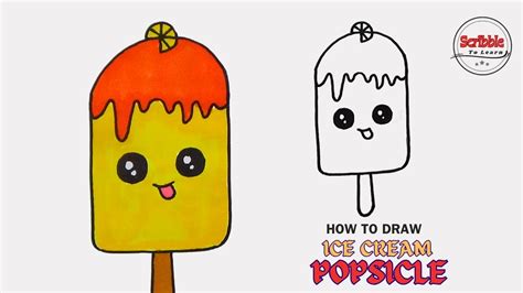 How To Draw Cute Ice Cream Popsicle Easy Drawing Ice Cream Popsicle