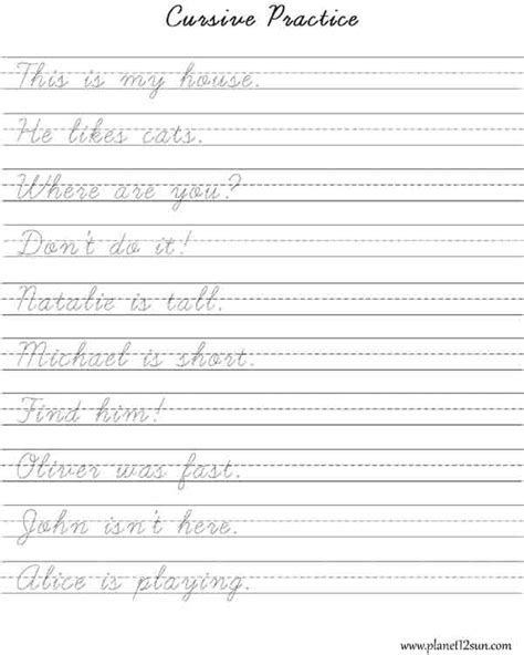 Handwriting Cursive Practice Printables