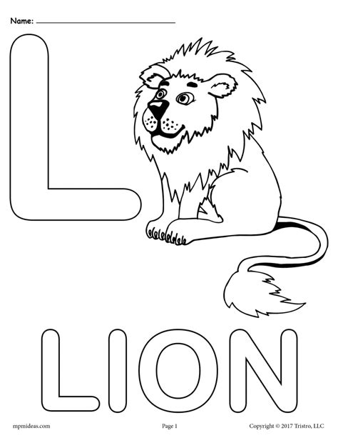 Free Letter L Alphabet Coloring Pages 3 Printable Versions Supplyme