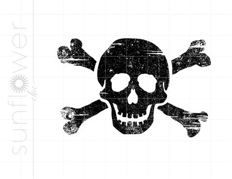 Skull Crossbones SVG Distressed Pirate Skull Svg Etsy UK