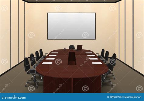 Conference Room Interior Illustration Stock Vector Illustration Of