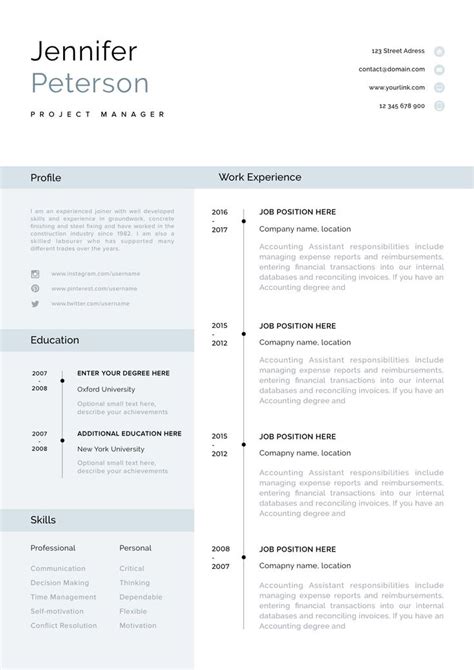 This cv template in microsoft word uses the open sans font and microsoft word's columns feature to create two neat columns which extend over a second a professionally designed cv template, spread over two pages with all the sections you might need & full instructions. Modern Resume Template CV Template Cover Letter | Etsy | Modern resume template, One page resume ...