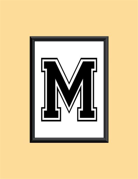 Typography Giclee Print Monogram Initial Wall Art Varsity