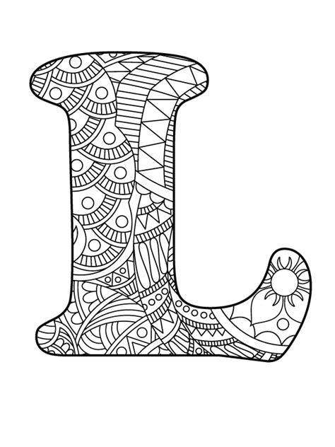 Letter L Mandala Alphabet