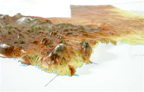 Texas Raised Relief 3d Map