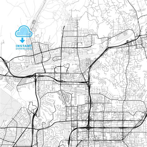 Vector PDF Map Of Santee California United States HEBSTREITS Santee Map Vector Santee