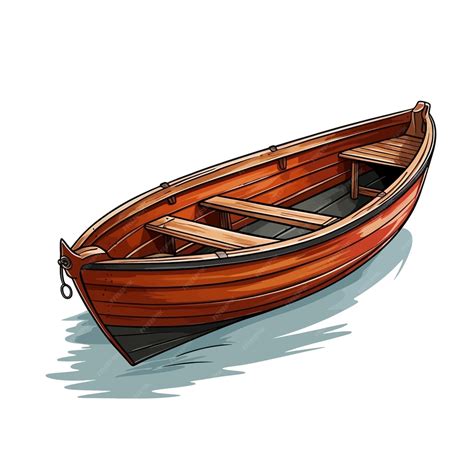 Premium Vector Hand Drawn Wooden Boat Cartoon Vector Illustration