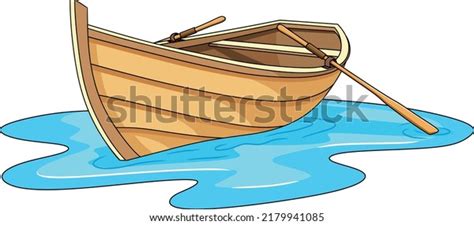 Wooden Boat Cartoon Vector Illustration Stock Vector Royalty Free