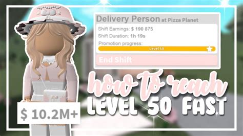 How To Get To Level 50 At Pizza Delivery Fast In Bloxburg Roblox