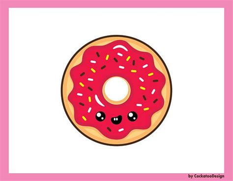 Donut Clipart Kawaii Clip Art Donuts Clip Art Kawaii Donut Etsy