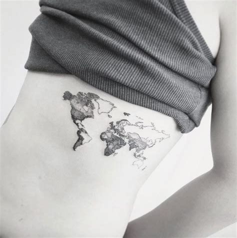 40 World Map Tattoos That Will Ignite Your Inner Travel Bug