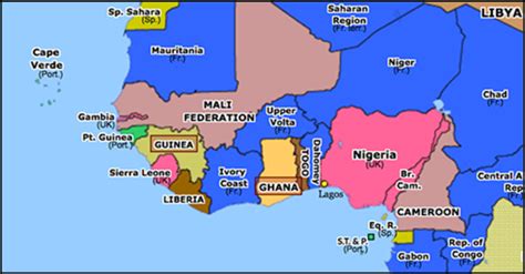 Political Map Of West African Countries Source Omni Atlas