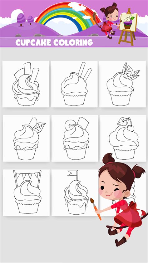 Gambar Printable Cupcake Coloring Pages Kids Mewarna Gambar Mewarnai Di