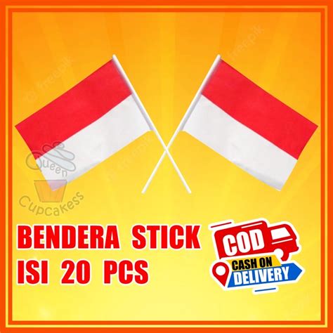 Jual Bendera Stik Merah Putih Indonesia Isi 20 Shopee Indonesia