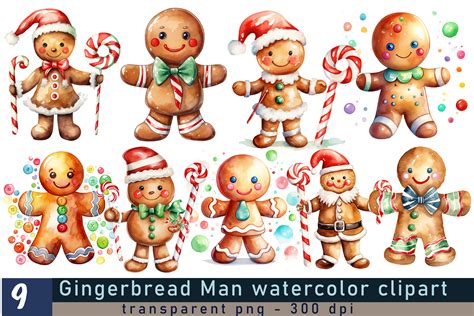 Gingerbread Man Clipart Christmas Cookie Graphic By Md Shahjahan