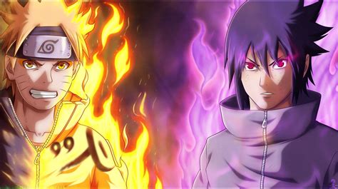 Sasuke Uchiha Vs Naruto Uzumaki Shippuden Wallpapers Wallpaper Cave