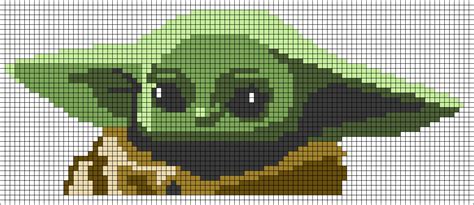 Baby Yoda Pixel Art Grid Easy