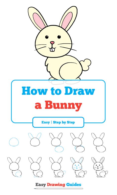 How To Draw A Bunny In A Few Easy Steps Easy Drawing Guides Drawing