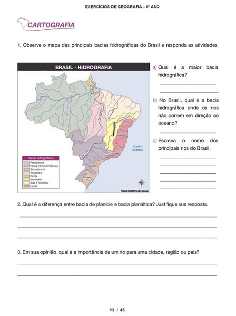 Atividades Geografia 6° Ano ExercÍcios Provas AvaliaÇÕes Imagens