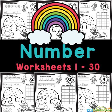 Printable Kindergarten Number Charts