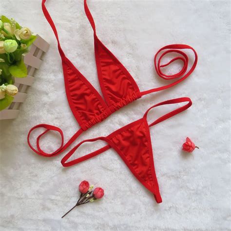 2018 Sexy Micro Mini Bikini Set Women Transparent Swimwear Tiny Bikinis