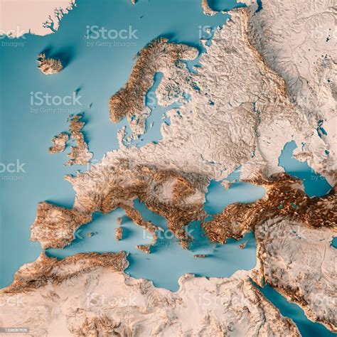 D Render Topographic Map Of Europe Europe Map Relief Map Geography Map