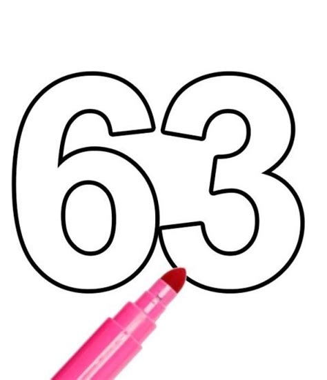 Number 63 Shape Coloring Page