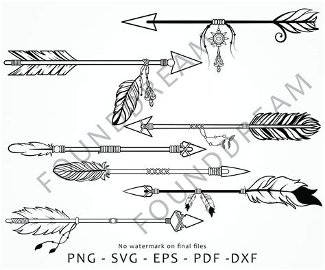 Boho Arrow SVG Boho Arrow Clipart Arrow SVG File Tribal Etsy Canada