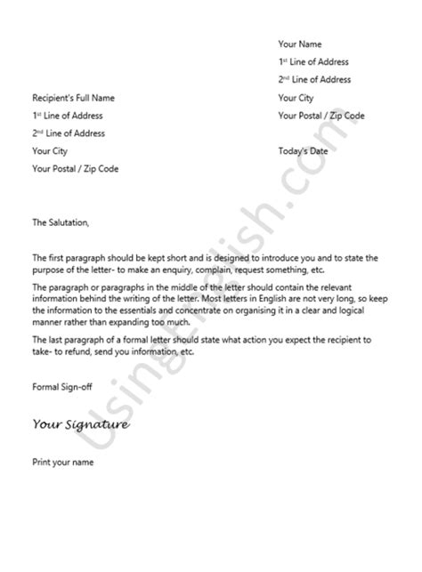 Formal Letter Format How To Write A Formal Letter